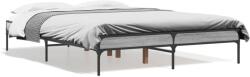 vidaXL szürke sonoma szerelt fa és fém ágykeret 140x190 cm (845039)