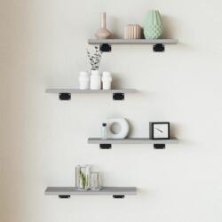vidaXL 4 db szürke sonoma színű szerelt fa fali polc 40 x 10 x 1, 5 cm (838197) - vidaxl