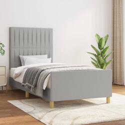 vidaXL világosszürke szövet ágykeret matrac nélkül 90x200 cm (3125187)