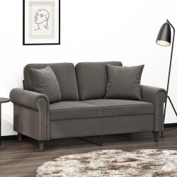 vidaXL 2 db sötétszürke bársony díszpárna 40 x 40 cm (349486) - vidaxl