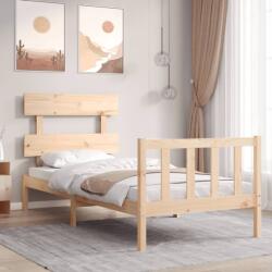 vidaXL tömör fa ágykeret fejtámlával Small Single (3193231)