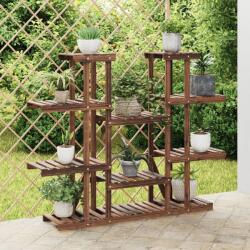 vidaXL tömör fenyőfa virágtartó állvány 110 x 25 x 110, 5 cm (362857) - vidaxl