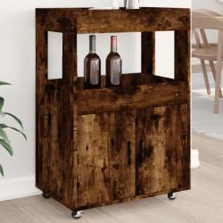 vidaXL füstös tölgy színű szerelt fa bárkocsi 60 x 39, 5 x 89 cm (848273)
