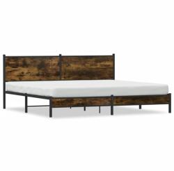 vidaXL füstös tölgy színű fém ágykeret matrac nélkül 200 x 200 cm (3301380)
