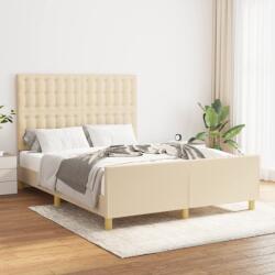 vidaXL krémszínű szövet ágykeret matrac nélkül 140 x 200 cm (3125386)