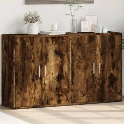 vidaXL 2 db füstös tölgy színű szerelt fa tálalószekrény 60x31x70 cm (3276543)