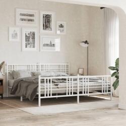 vidaXL fehér fém ágykeret fej- és lábtámlával 183 x 213 cm (376396)
