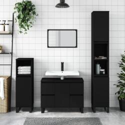 vidaXL fekete szerelt fa fürdőszobaszekrény 30 x 30 x 100 cm (831565)