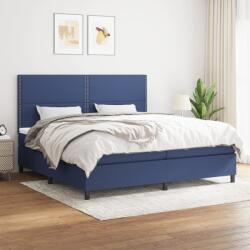 vidaXL kék szövet rugós ágy matraccal 200 x 200 cm (3141727)