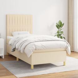 vidaXL krémszínű szövet rugós ágy matraccal 100 x 200 cm (3142478)
