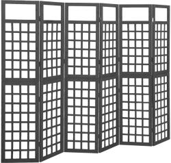vidaXL 6 paneles fekete fenyőfa térelválasztó/lugasrács 242, 5 x 180 cm (316485)