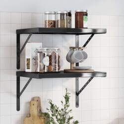 vidaXL 2 db fekete rozsdamentes acél fali polc 50 x 40 cm (3214517)