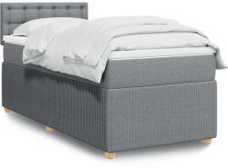 vidaXL világosszürke szövet rugós ágy matraccal 100 x 200 cm (3287381)