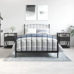 vidaXL 2 db fekete szerelt fa éjjeliszekrény 40x42x55 cm (826074)