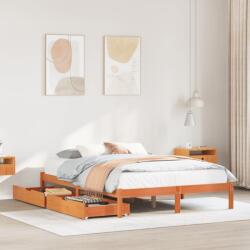 vidaXL viaszbarna tömör fenyőfa ágy matrac nélkül 120 x 200 cm (3301453)