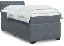 vidaXL sötétszürke bársony rugós ágy matraccal 100 x 200 cm (3288541)