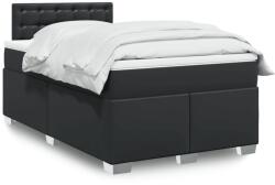 vidaXL fekete műbőr rugós ágy matraccal 120x190 cm (3286112)