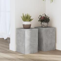 vidaXL 2 db betonszürke szerelt fa növénytartó állvány 20 x 20 x 30 cm (852900) - vidaxl