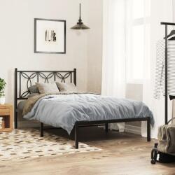 vidaXL fekete fém ágykeret fejtámlával 107 x 203 cm (376124)