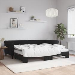vidaXL fekete kihúzható bársony heverő matraccal 90 x 200 cm (3197799)