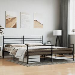 vidaXL fekete fém ágykeret fej- és lábtámlával 183 x 213 cm (352342)