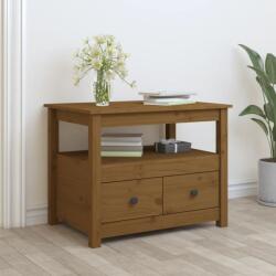 vidaXL mézbarna tömör fenyőfa dohányzóasztal 71 x 49 x 55 cm (820939)