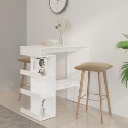 vidaXL fehér szerelt fa bárasztal tárolópolccal 100 x 50 x 101, 5 cm (809449)