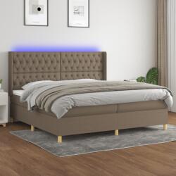 vidaXL tópszínű szövet rugós és LED-es ágy matraccal 200 x 200 cm (3139145)