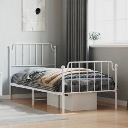 vidaXL fehér fém ágykeret fej- és lábtámlával 90 x 200 cm (373947) - vidaxl