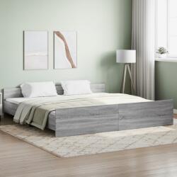 vidaXL szürke ágykeret fej- és lábtámlával 200 x 200 cm (3203738)