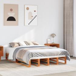 vidaXL viaszbarna tömör fenyőfa ágy matrac nélkül 140 x 190 cm (850871)