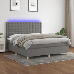 vidaXL sötétszürke szövet rugós és LED-es ágy matraccal 180 x 200 cm (3135774)