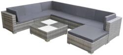 vidaXL 8 részes szürke polyrattan kerti ülőgarnitúra párnákkal (42746)