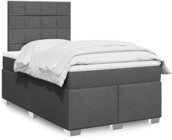 vidaXL sötétszürke szövet rugós ágy matraccal 120 x 190 cm (3290428)