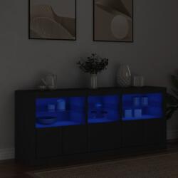 vidaXL fekete tálalószekrény LED-világítással 162 x 37 x 67 cm (3208996)