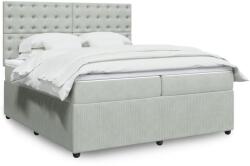 vidaXL világosszürke bársony rugós ágy matraccal 200x200 cm (3294742)