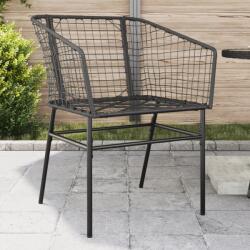 vidaXL 2 db fekete polyrattan kerti szék (369098)
