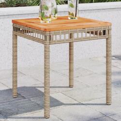 vidaXL vegyes bézs polyrattan és akácfa kerti asztal 38 x 38 x 42 cm (365865) - vidaxl