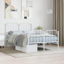 vidaXL fehér fém ágykeret fej- és lábtámlával 120 x 200 cm (373952) - vidaxl