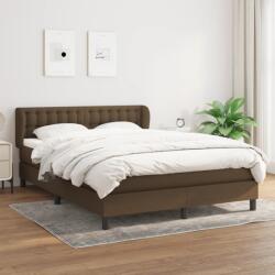 vidaXL sötétbarna szövet rugós ágy matraccal 140 x 200 cm (3126568)