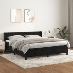 vidaXL fekete bársony rugós ágy matraccal 160x200 cm (3131149)
