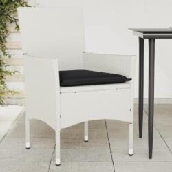 vidaXL 2 db fehér polyrattan kerti szék párnával (368115)