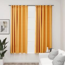 vidaXL 2 db sárga vászonhatású sötétítőfüggöny kampókkal 140 x 175 cm (321196)