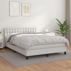 vidaXL fehér műbőr rugós ágy matraccal 140x190 cm (3141120)