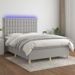 vidaXL sötétszürke szövet rugós és LED-es ágy matraccal 140x190 cm (3135749)