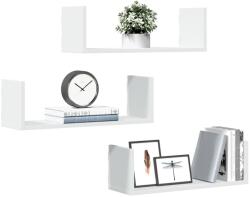 vidaXL 3 db fehér szerelt fa fali polc 58 x 18 x 18 cm (853281) - vidaxl