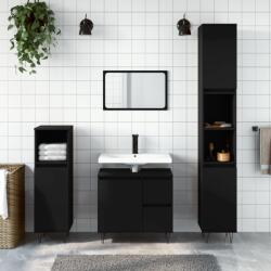 vidaXL fekete szerelt fa fürdőszobaszekrény 65 x 33 x 60 cm (831605) - vidaxl