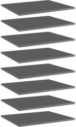 vidaXL 8 db magasfényű szürke szerelt fa könyvespolc 60 x 50 x 1, 5 cm (805281)