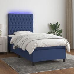 vidaXL kék szövet rugós és LED-es ágy matraccal 80 x 200 cm (3135075)