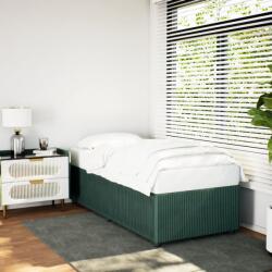 vidaXL sötétzöld bársony ágykeret matrac nélkül 80 x 200 cm (3284973)